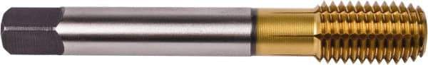 Union Butterfield - 7/16-20 UNF 2B Modified Bottoming Thread Forming Tap - Powdered Metal High Speed Steel, TiN Finish, 3.937" OAL, 0.866" Thread Length, Right Hand Thread, Series 1691AP - USA Tool & Supply