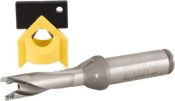Kennametal - 13.1 to 13.49mm Diam, 3xD, 40.49mm Max Depth, 15.88mm Shank Diam, 2.284" Flute, 111.51mm OAL, Replaceable Tip Drill - P Seat Size, KTIP Toolholder, Series KenTIP - USA Tool & Supply