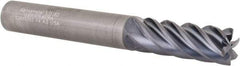 Kennametal - 3/8", 6 Flute, Single End, Solid Carbide, 0.015" Corner Radius End Mill - 3" OAL, 38° Helix, Right Hand Flute, 1" LOC, Right Hand Cut - USA Tool & Supply