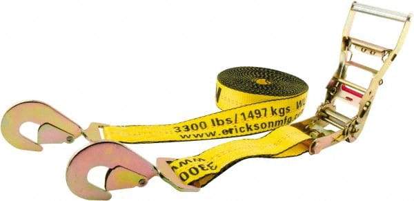 Erickson Manufacturing - 30' Long x 2" Wide, 10,000 Lb Basket Capacity, Polyester & Steel Web Sling - Yellow - USA Tool & Supply