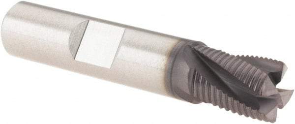 M.A. Ford - 3/8" Diam, Fine Pitch, 3/8" LOC, 4 Flute Solid Carbide Roughing Square End Mill - ALtima Finish, 2" OAL, 3/8" Shank Diam, Single End, Centercutting, 20° Helix - USA Tool & Supply