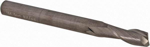 M.A. Ford - 5mm, 11mm LOC, 5mm Shank Diam, 51mm OAL, 2 Flute, Solid Carbide Square End Mill - Single End, Uncoated, 30° Helix, Centercutting, Right Hand Cut, Right Hand Flute, Series 164 - USA Tool & Supply