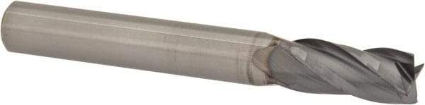 M.A. Ford - 1/4", 1/2" LOC, 1/4" Shank Diam, 2" OAL, 4 Flute, Solid Carbide Square End Mill - Single End, TiCN Finish, 30° Helix, Centercutting, Right Hand Cut, Right Hand Flute, Series 163 - USA Tool & Supply