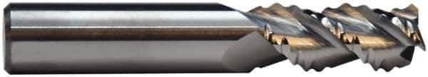 M.A. Ford - 8mm Diam, Coarse Pitch, 20mm LOC, 3 Flute Solid Carbide Roughing Square End Mill - 64mm OAL, 8mm Shank Diam, Single End, Centercutting, 45° Helix - USA Tool & Supply