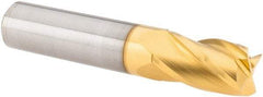 M.A. Ford - 3/8", 5/8" LOC, 3/8" Shank Diam, 2" OAL, 4 Flute, Solid Carbide Square End Mill - Single End, TiN Finish, 30° Helix, Centercutting, Right Hand Cut, Right Hand Flute, Series 163 - USA Tool & Supply