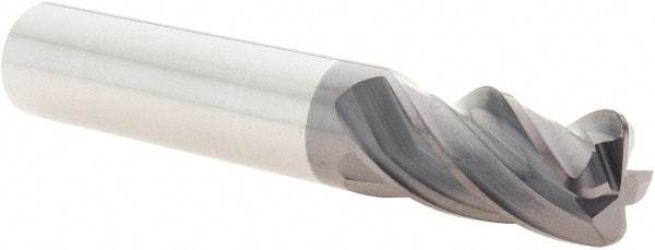 M.A. Ford - 1/2", 4 Flute, Single End, Solid Carbide, 0.09" Corner Radius End Mill - 3" OAL, 35/38° Helix, Right Hand Flute, 1" LOC, Right Hand Cut - USA Tool & Supply