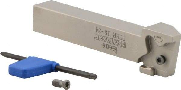Iscar - External Thread, 0.394" Max Depth of Cut, 0.059" Min Groove Width, 5" OAL, Right Hand Indexable Grooving Cutoff Toolholder - 3/4" Shank Height x 3/4" Shank Width, PENTA 34.. Insert Style, PCH Toolholder Style, Series PentaCut - USA Tool & Supply