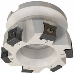 Iscar - 6 Inserts, 40mm Cut Diam, 16mm Arbor Diam, 10mm Max Depth of Cut, Indexable Square-Shoulder Face Mill - 0/90° Lead Angle, 40mm High, LN.. 11.. Insert Compatibility, Series TangMill - USA Tool & Supply
