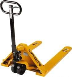 Lift-Rite - 5,000 Lb Capacity, 6-1/2" Lift Industrial Pallet Truck - 1-3/4" Min Lift Height, 48" Fork Length x 6" Fork Width, 33" Overall Width - USA Tool & Supply