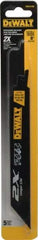 DeWALT - 8" Long x 1" Thick, Bi-Metal Reciprocating Saw Blade - Straight Profile, 14 to 18 TPI, Toothed Edge - USA Tool & Supply