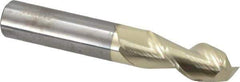 Accupro - 16mm, 40mm LOC, 16mm Shank Diam, 100mm OAL, 2 Flute, Solid Carbide Square End Mill - Single End, ZrN Finish, Spiral Flute, 45° Helix, Centercutting, Right Hand Cut, Right Hand Flute - USA Tool & Supply