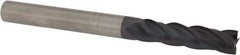 Accupro - 1", 1-1/4" LOC, 1" Shank Diam, 3" OAL, 4 Flute, Solid Carbide Square End Mill - Single End, AlTiN Finish, Spiral Flute, Variable° Helix, Centercutting, Right Hand Cut, Right Hand Flute - USA Tool & Supply