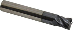 Accupro - 7/16", 9/16" LOC, 7/16" Shank Diam, 2-1/2" OAL, 4 Flute, Solid Carbide Square End Mill - Single End, AlTiN Finish, Spiral Flute, Variable° Helix, Centercutting, Right Hand Cut, Right Hand Flute - USA Tool & Supply