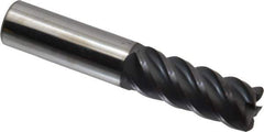 Accupro - 5/8", 5 Flute, Single End, Solid Carbide, 0.06" Corner Radius End Mill - 3-1/2" OAL, 45° Helix, Right Hand Flute, 1-5/8" LOC, Right Hand Cut - USA Tool & Supply