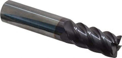 Accupro - 3/4", 5 Flute, Single End, Solid Carbide, 0.03" Corner Radius End Mill - 4" OAL, 45° Helix, Right Hand Flute, 1-5/8" LOC, Right Hand Cut - USA Tool & Supply