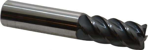 Accupro - 3/4", 5 Flute, Single End, Solid Carbide, 0.06" Corner Radius End Mill - 4" OAL, 45° Helix, Right Hand Flute, 1-5/8" LOC, Right Hand Cut - USA Tool & Supply