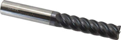 Accupro - 1/2", 5 Flute, Single End, Solid Carbide, 0.03" Corner Radius End Mill - 4" OAL, 45° Helix, Right Hand Flute, 2" LOC, Right Hand Cut - USA Tool & Supply
