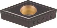 Kennametal - DCMT32.51 LF Grade KCP05 Carbide Turning Insert - TiCN/Al2O3 Finish, 55° Diamond, 3/8" Inscr Circle, 5/32" Thick, 1/64" Corner Radius - USA Tool & Supply