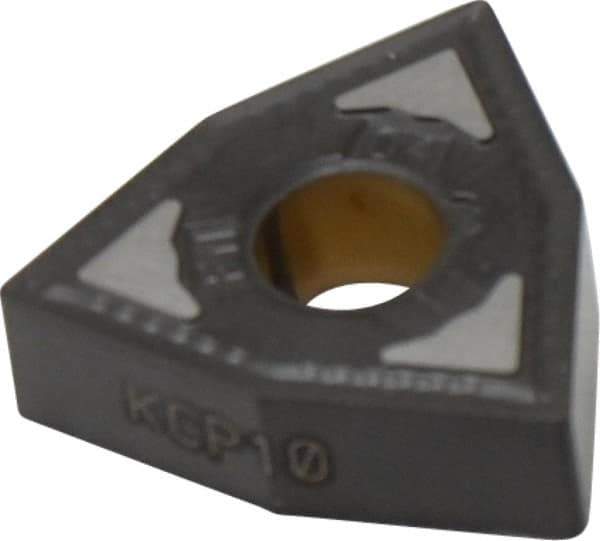 Kennametal - WNMG431 FN Grade KCP10 Carbide Turning Insert - TiCN/Al2O3 Finish, 80° Trigon, 1/2" Inscr Circle, 3/16" Thick, 1/64" Corner Radius - USA Tool & Supply