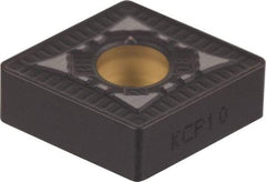 Kennametal - CNMG542 RN Grade KCP25 Carbide Turning Insert - TiCN/Al2O3 Finish, 80° Diamond, 5/8" Inscr Circle, 1/4" Thick, 1/32" Corner Radius - USA Tool & Supply