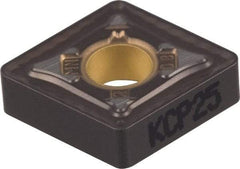 Kennametal - CNMG432 MN Grade KCP25 Carbide Turning Insert - TiCN/Al2O3 Finish, 80° Diamond, 1/2" Inscr Circle, 3/16" Thick, 1/32" Corner Radius - USA Tool & Supply
