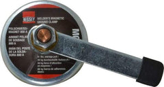 Bessey - 800 Amps Grounding Capacity, 3-1/2" Diam, 2" High, 55 Lb Max Pull Force, Magnetic Welding & Fabrication Ground Clamp - 55 Lb Average Pull Force, 3-1/2" Long, Round Cup Magnet, Copper Stud - USA Tool & Supply