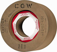 Camel Grinding Wheels - 6" Wide x 12" Diam, Type 7 Feed Regulating Wheel - 5" Hole Size, 80 Grit, Hardness R, 7-1/2" Diam x 1-1/2" Deep Recess, 7-1/2" Diam x 1-1/2" Deep Opposite Side Recess - USA Tool & Supply