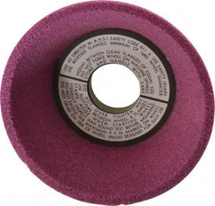 Grier Abrasives - 5" Diam, 1-1/4" Hole Size, 2-3/16" Overall Thickness, 46 Grit, Type 11 Tool & Cutter Grinding Wheel - Coarse Grade, Aluminum Oxide, K Hardness, Vitrified Bond, 4,966 RPM - USA Tool & Supply