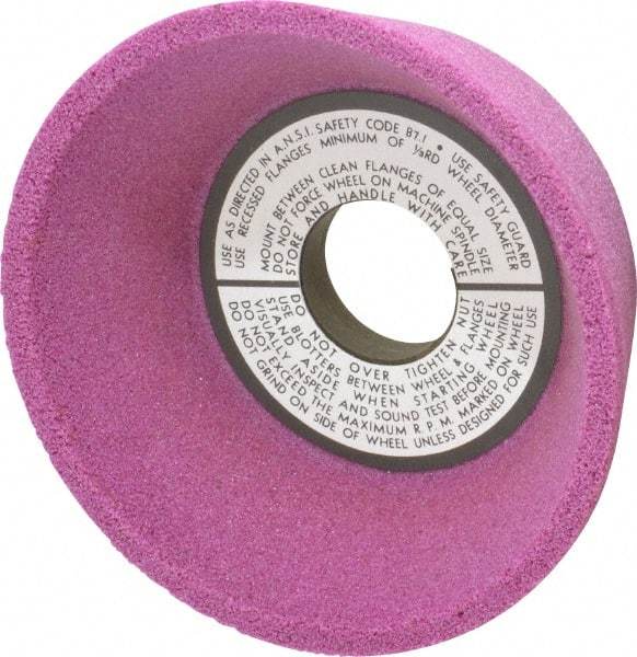 Grier Abrasives - 5" Diam, 1-1/4" Hole Size, 2-3/16" Overall Thickness, 60 Grit, Type 11 Tool & Cutter Grinding Wheel - Medium Grade, Aluminum Oxide, K Hardness, Vitrified Bond, 4,966 RPM - USA Tool & Supply