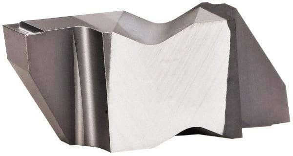 Kennametal - 3125NG K Grade KCU25, 3.18mm Cutting Width Carbide Grooving Insert - 3.81mm Max Depth of Cut, Left Hand, 0.19mm Corner Radius, AlTiN Finish - USA Tool & Supply