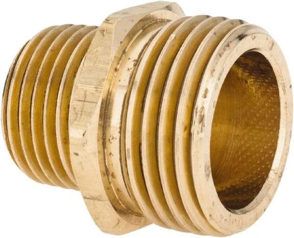 ANDERSON METALS - 3/4 MGHT & 1/2 MPT Garden Hose Male x MIP - Lead Free Brass, Male Hose to Male Pipe Connector - USA Tool & Supply