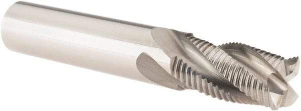 Guhring - 1/2" Diam, Fine Pitch, 1" LOC, 4 Flute Solid Carbide Corner Chamfer Roughing End Mill - Uncoated, 3" OAL, 1/2" Shank Diam, Single End, 30° Helix - USA Tool & Supply