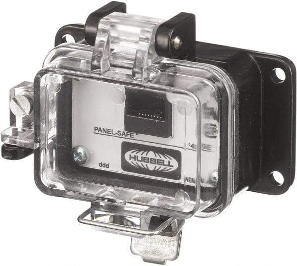 Hubbell Wiring Device-Kellems - 1 Port, Ethernet, Clear Data Port Receptacle - 3.2 Inch Long x 1.58 Inch Deep x 3.15 Inch Wide, Aluminum, Surface Mount, Gray - USA Tool & Supply