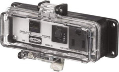Hubbell Wiring Device-Kellems - 1 Port, 1 Power Receptacle, Ethernet, Clear Data Port Receptacle - 3.2 Inch Long x 1.6 Inch Deep x 5.51 Inch Wide, Aluminum, Surface Mount, Gray - USA Tool & Supply
