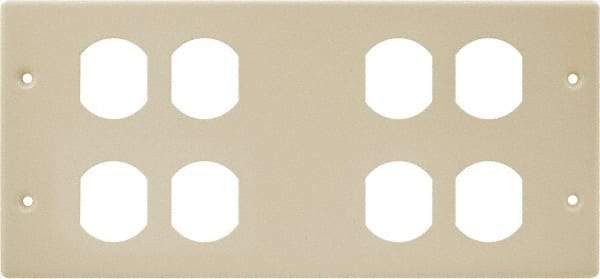 Hubbell Wiring Device-Kellems - 10.22 Inch Long x 4-3/4 Inch High, Rectangular 4 Gang Raceway Cover Plate - Ivory, For Use with HBL4750 Series Raceways - USA Tool & Supply