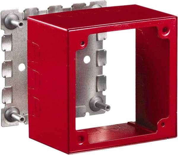 Hubbell Wiring Device-Kellems - 4.64 Inch Long x 2-3/4 Inch Wide x 4.54 Inch High, Rectangular Raceway Box - Red, For Use with HBL500 Series Raceways and HBL750 Series Raceways - USA Tool & Supply