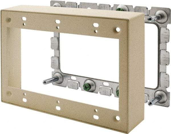 Hubbell Wiring Device-Kellems - 6.45 Inch Long x 1.38 Inch Wide x 4.54 Inch High, Rectangular Raceway Box - Ivory, For Use with HBL500 Series Raceways and HBL750 Series Raceways - USA Tool & Supply