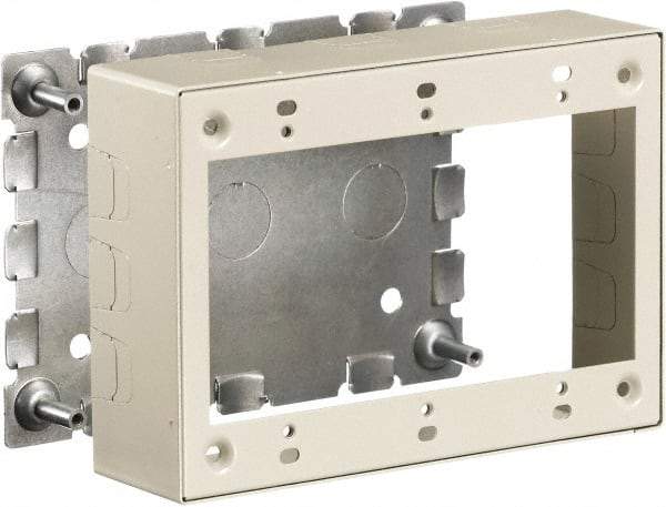 Hubbell Wiring Device-Kellems - 6.45 Inch Long x 1-3/4 Inch Wide x 4.54 Inch High, Rectangular Raceway Box - Ivory, For Use with HBL500 Series Raceways and HBL750 Series Raceways - USA Tool & Supply