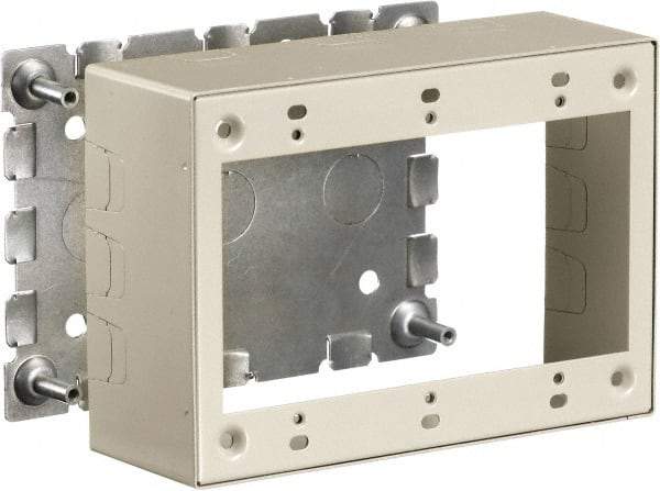 Hubbell Wiring Device-Kellems - 6.45 Inch Long x 1.38 Inch Wide x 4.54 Inch High, Rectangular Raceway Box - Ivory, For Use with HBL500 Series Raceways and HBL750 Series Raceways - USA Tool & Supply