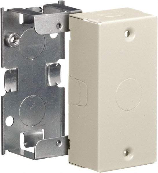 Hubbell Wiring Device-Kellems - 2 Inch Long x 1.39 Inch Wide x 4.12 Inch High, Rectangular Raceway Box - Ivory, For Use with HBL500 Series Raceways and HBL750 Series Raceways - USA Tool & Supply