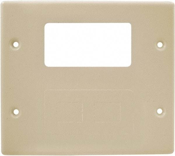 Hubbell Wiring Device-Kellems - 5.43 Inch Long x 4-3/4 Inch High, Rectangular Raceway Plate - Ivory, For Use with HBL4700 Series Raceways and HBL4750 Series Metal Raceways - USA Tool & Supply