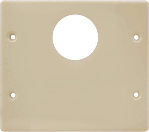 Hubbell Wiring Device-Kellems - 5.43 Inch Long x 4-3/4 Inch High, Rectangular Raceway Plate - Ivory, For Use with HBL4700 Series Raceways and HBL4750 Series Metal Raceways - USA Tool & Supply