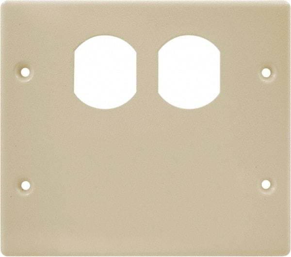 Hubbell Wiring Device-Kellems - 5.43 Inch Long x 4-3/4 Inch High, Rectangular Raceway Plate - Ivory, For Use with HBL4700 Series Raceways and HBL4750 Series Metal Raceways - USA Tool & Supply