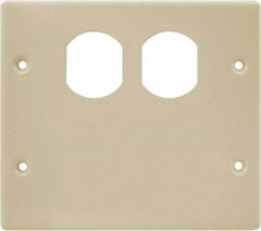 Hubbell Wiring Device-Kellems - 5.43 Inch Long x 4-3/4 Inch High, Rectangular Raceway Plate - Ivory, For Use with HBL4700 Series Raceways and HBL4750 Series Metal Raceways - USA Tool & Supply