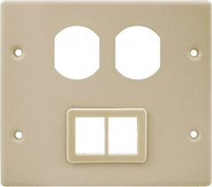 Hubbell Wiring Device-Kellems - 5.43 Inch Long x 4-3/4 Inch High, Rectangular Raceway Plate - Ivory, For Use with HBL4700 Series Raceways and HBL4750 Series Metal Raceways - USA Tool & Supply