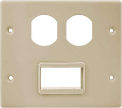 Hubbell Wiring Device-Kellems - 5.43 Inch Long x 4-3/4 Inch High, Rectangular Raceway Plate - Ivory, For Use with HBL4700 Series Raceways and HBL4750 Series Metal Raceways - USA Tool & Supply