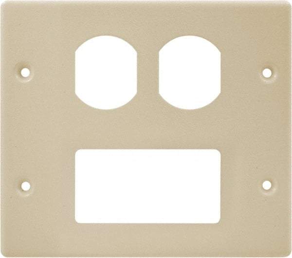 Hubbell Wiring Device-Kellems - 5.43 Inch Long x 4-3/4 Inch High, Rectangular Raceway Plate - Ivory, For Use with HBL4700 Series Raceways and HBL4750 Series Metal Raceways - USA Tool & Supply