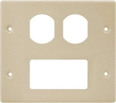 Hubbell Wiring Device-Kellems - 5.43 Inch Long x 4-3/4 Inch High, Rectangular Raceway Plate - Ivory, For Use with HBL4700 Series Raceways and HBL4750 Series Metal Raceways - USA Tool & Supply