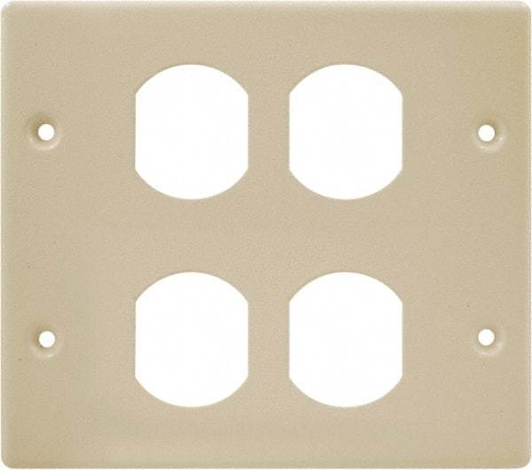 Hubbell Wiring Device-Kellems - 5.43 Inch Long x 4-3/4 Inch High, Rectangular Raceway Plate - Ivory, For Use with HBL4700 Series Raceways and HBL4750 Series Metal Raceways - USA Tool & Supply