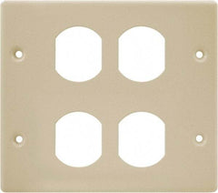 Hubbell Wiring Device-Kellems - 5.43 Inch Long x 4-3/4 Inch High, Rectangular Raceway Plate - Ivory, For Use with HBL4700 Series Raceways and HBL4750 Series Metal Raceways - USA Tool & Supply